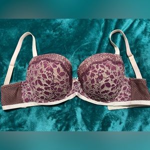 Victoria’s Secret Dream Angels lined demi purple/pink bra size 34DDD, used
